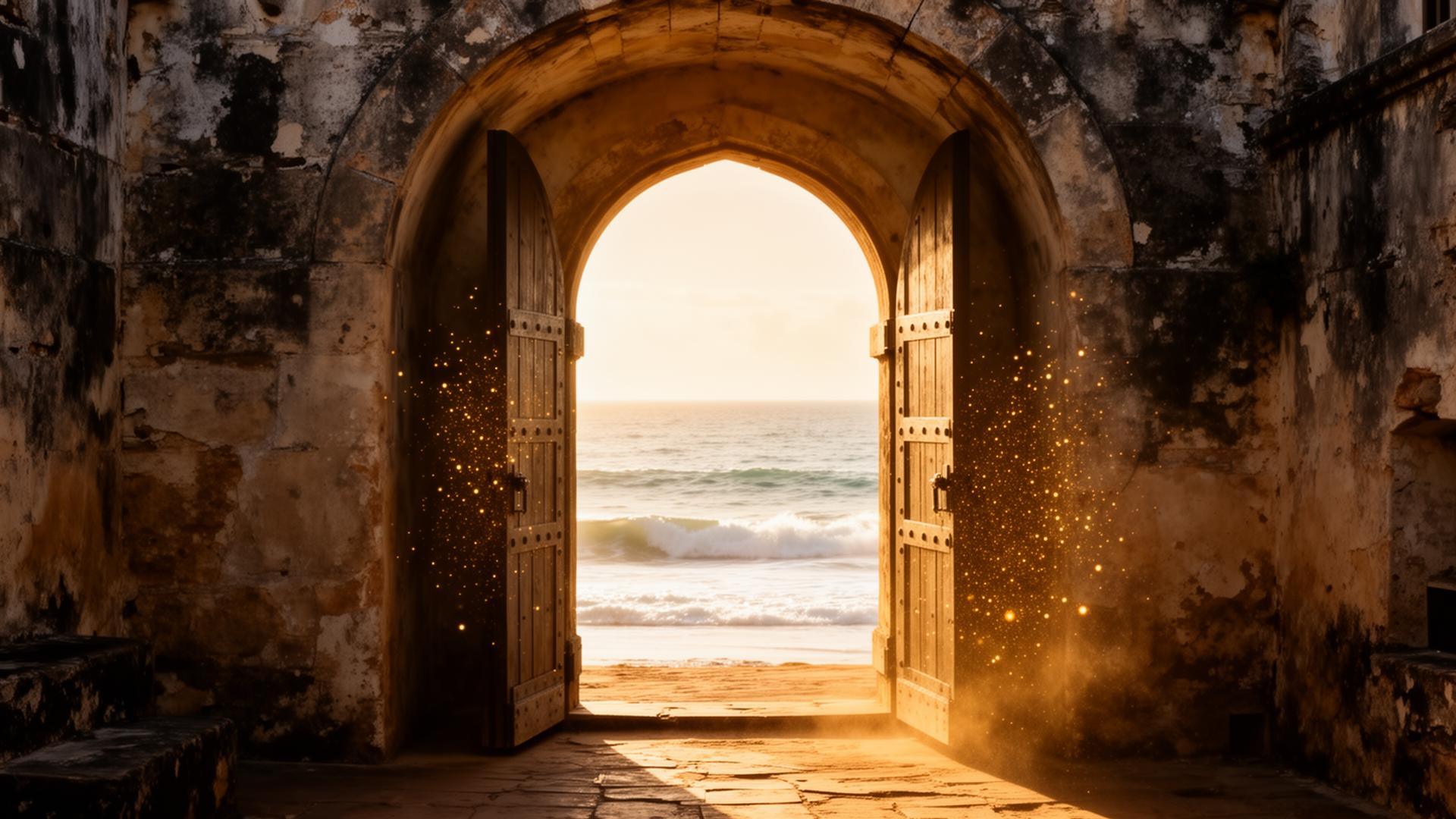 The Door of No Return opening onto the Atlantic Ocean